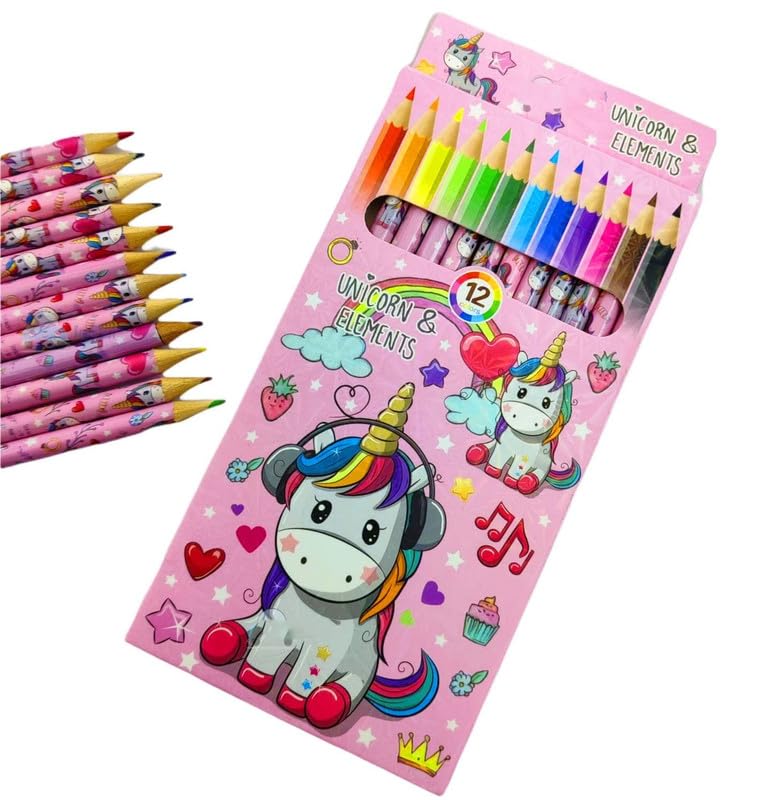 Unicorn Colour Pencil Box (12-Pack)