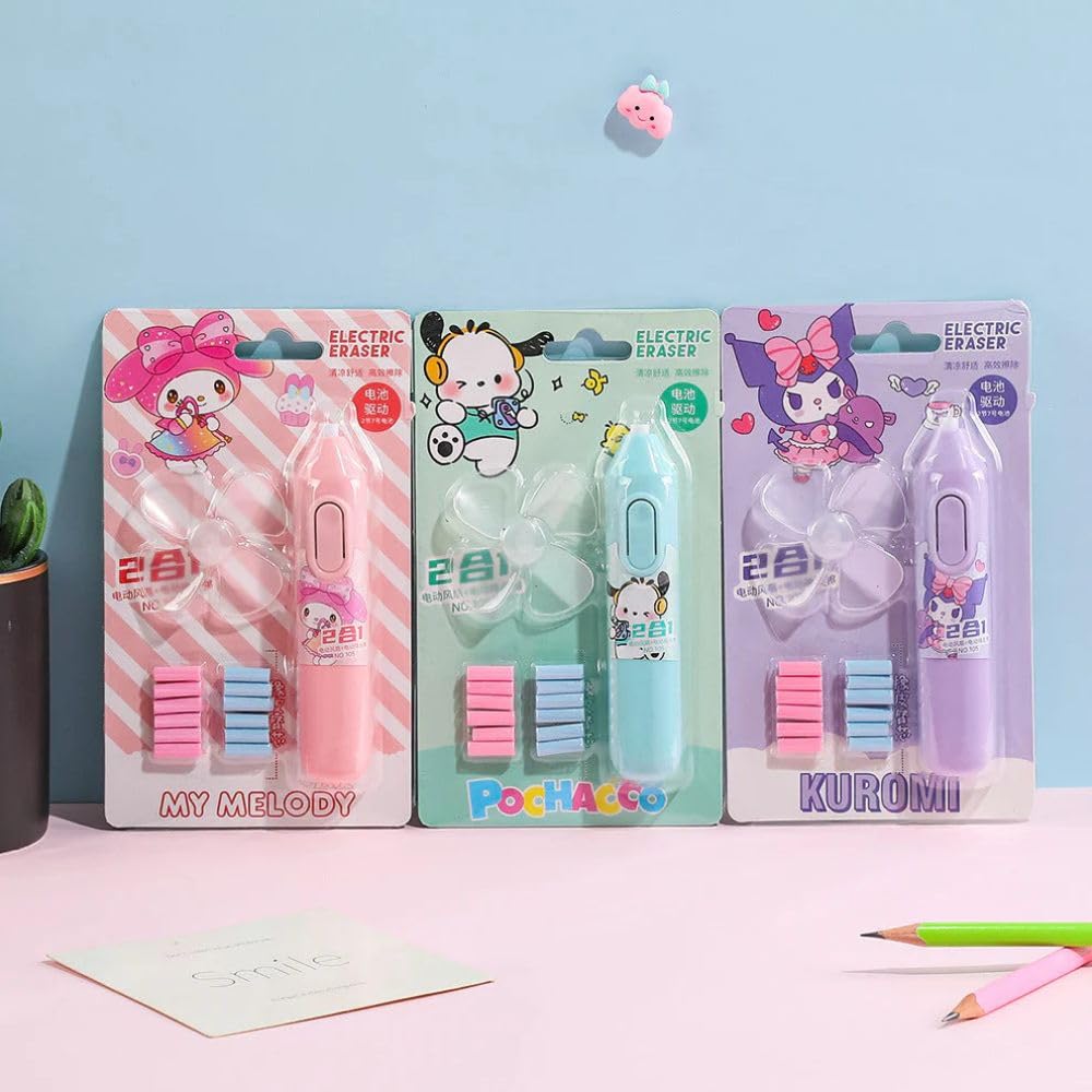 2-in-1 Electric Eraser & Mini Fan