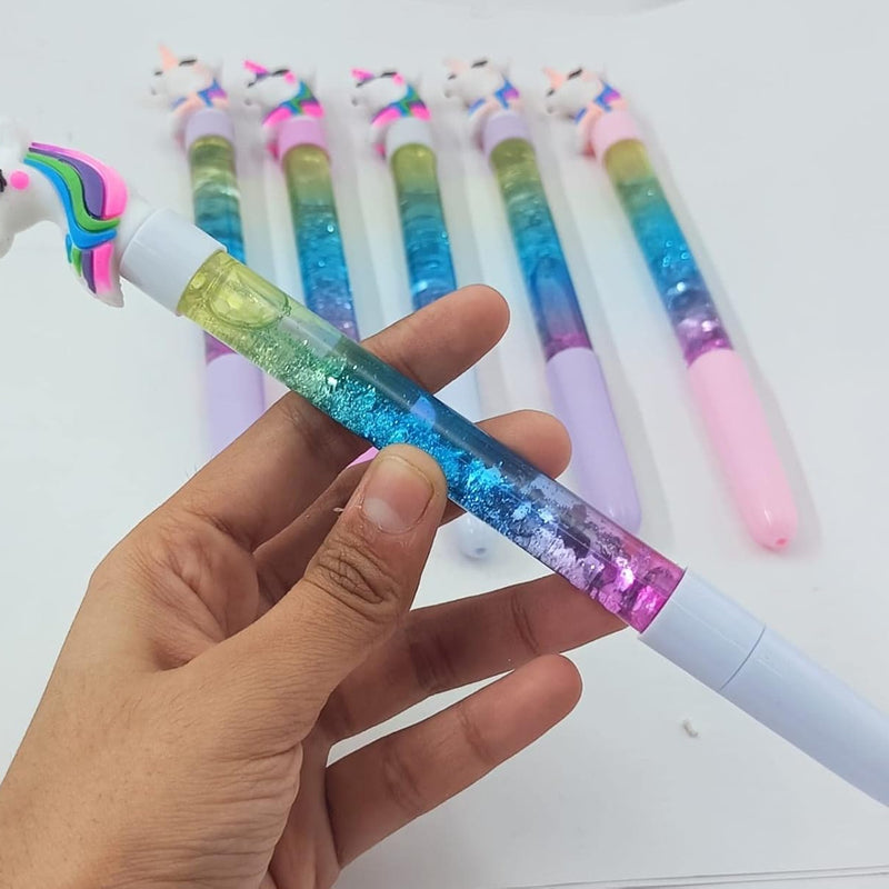 Unicorn Glitter Gel Pens Set (Blue)
