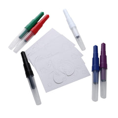 Blowpens Art Set with Stencil, Washable Non-Toxic, Ages 4+, Pink