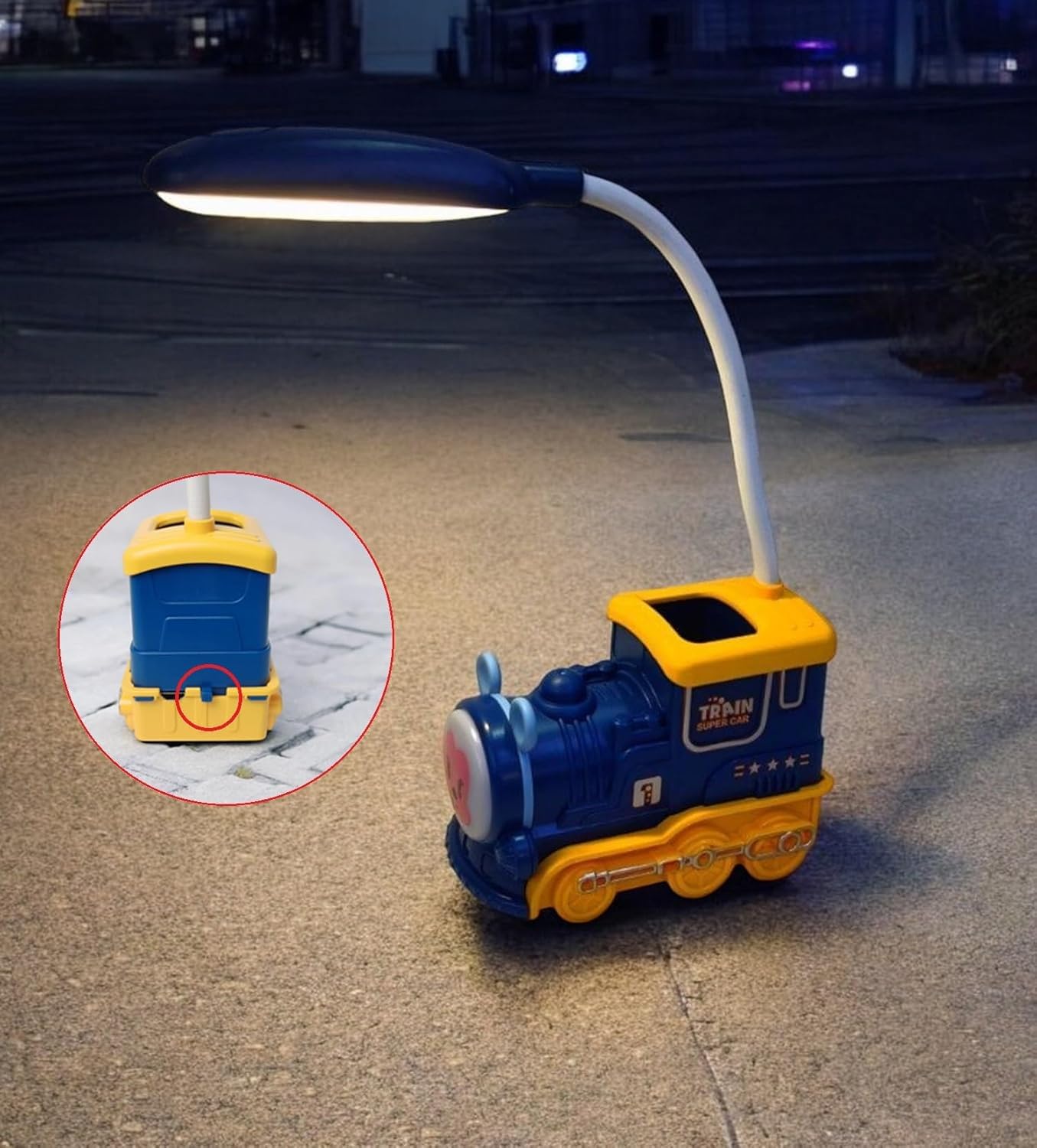 LED Train Desk Lamp with Pen Stand