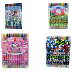 Cartoon Twistable Crayons – 12 Colors