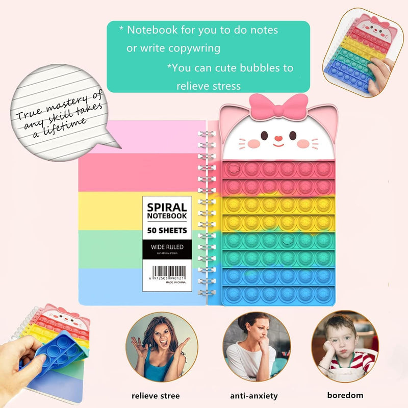 Pop Notebook, Push Bubble Spiral Notebook
