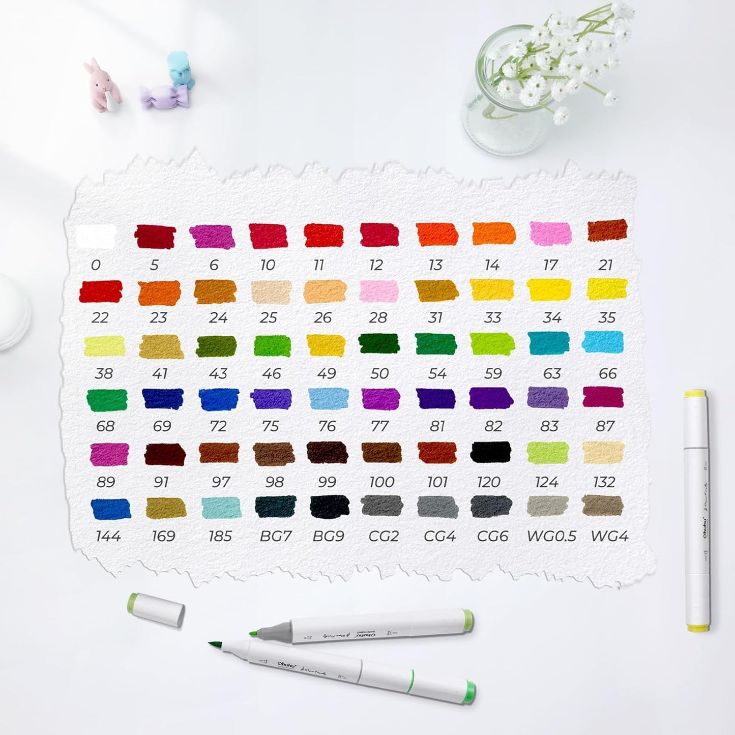 60-Color Dual-Tip Alcohol Markers Set