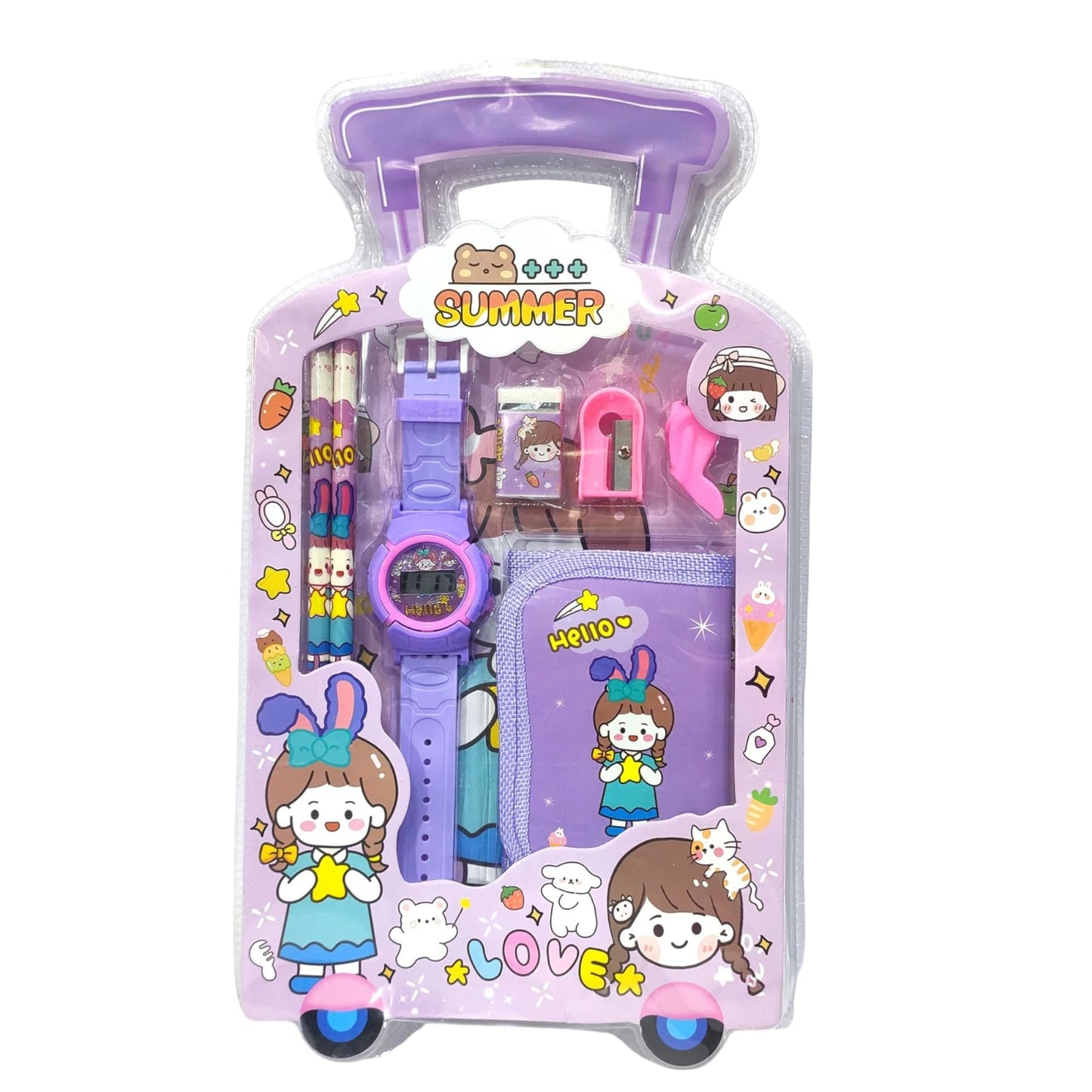 Cute Bunny Stationery Gift Set (9-Piece)