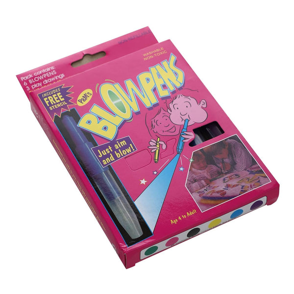 Blowpens Art Set with Stencil, Washable Non-Toxic, Ages 4+, Pink