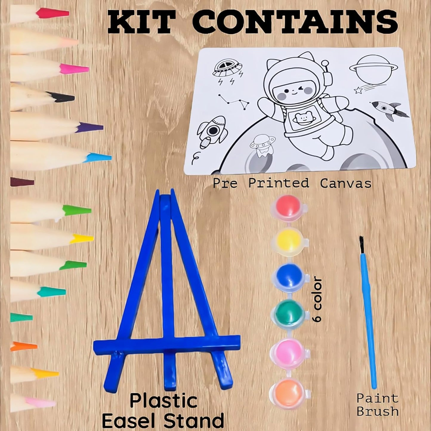 Pre-Printed Painting Kit with Water Color & Brush