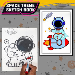 Space Theme Sketch & Coloring Art Kit