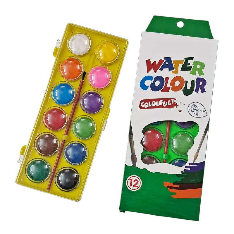 Water Color Set with Brush- 12 Color