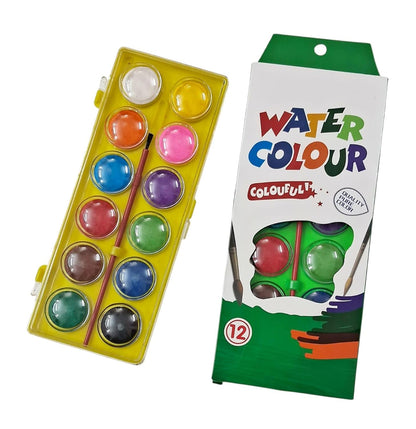Water Color Set with Brush- 12 Color