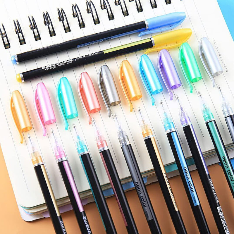 Metallic Glitter Gel Pens Set – 12 Color