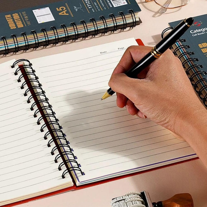 A5 Hardcover Spiral 4-Subject Notebook