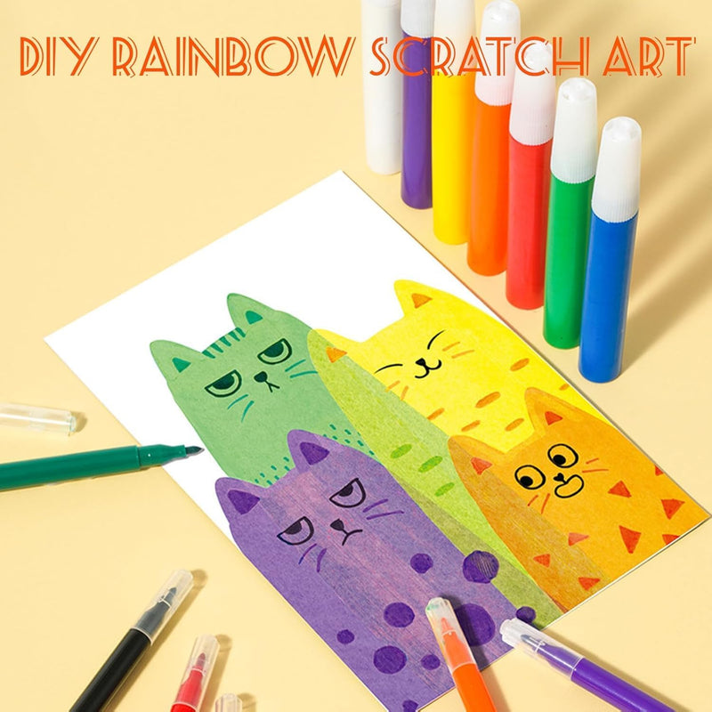 DIY Rainbow Scratch Art Postcard Set (20-Piece)