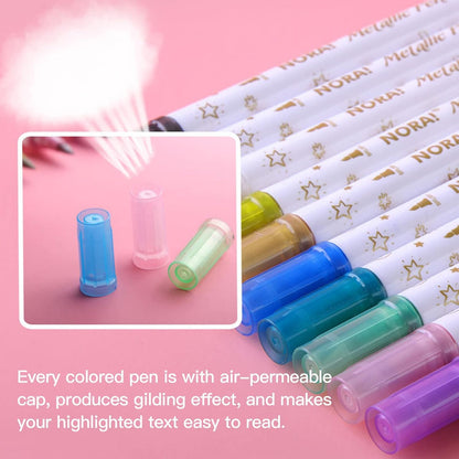 10-Color Dual Tip Highlighter Pens Set