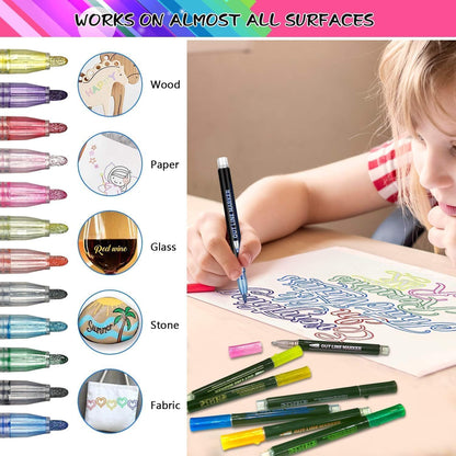 Outline Marker Set of 12 Metallic Colors