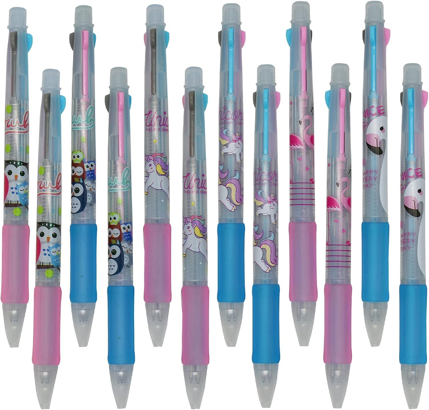 Cute Animal Design Gel Pens - Pack of 12