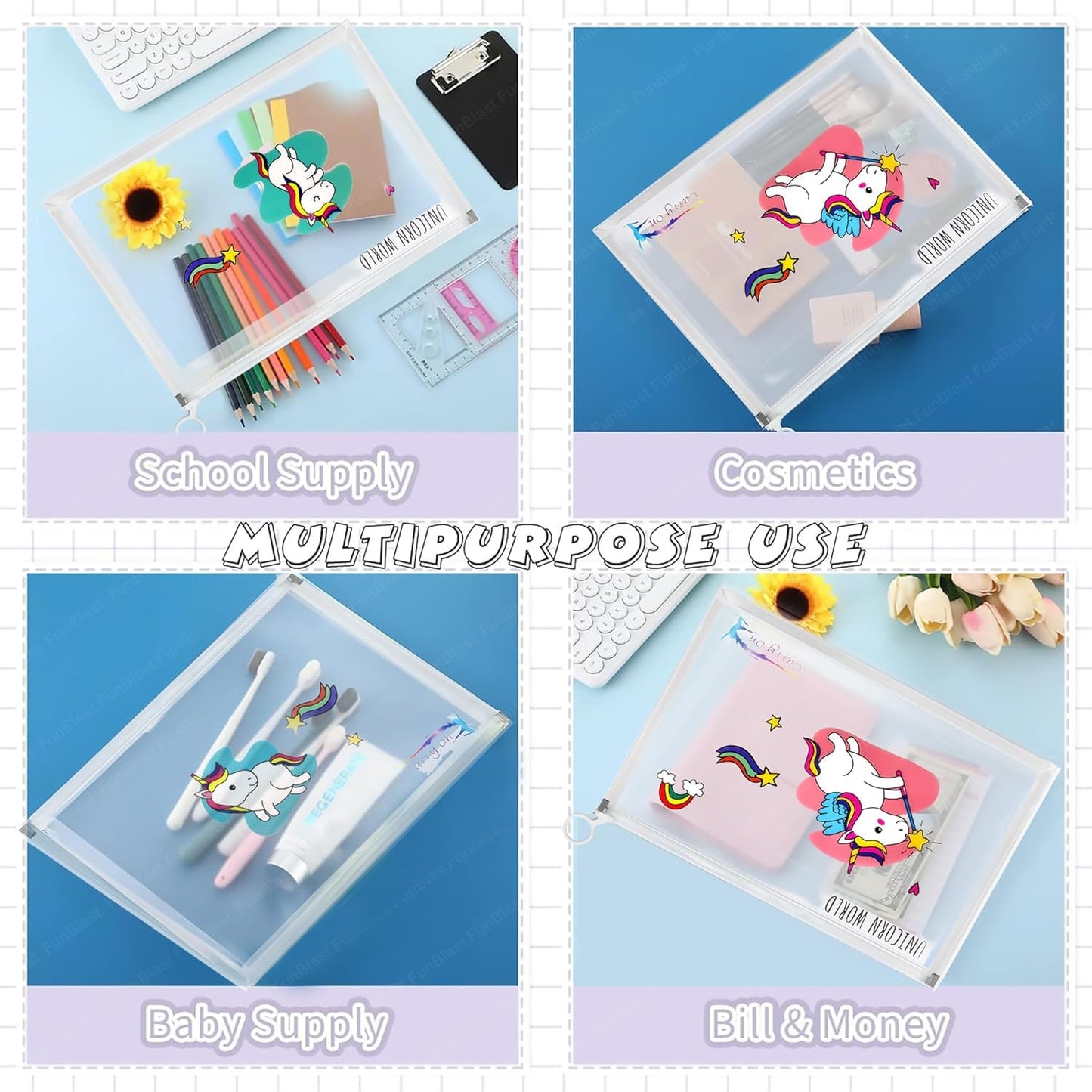 A4 Multipurpose Zipper Document Pouch