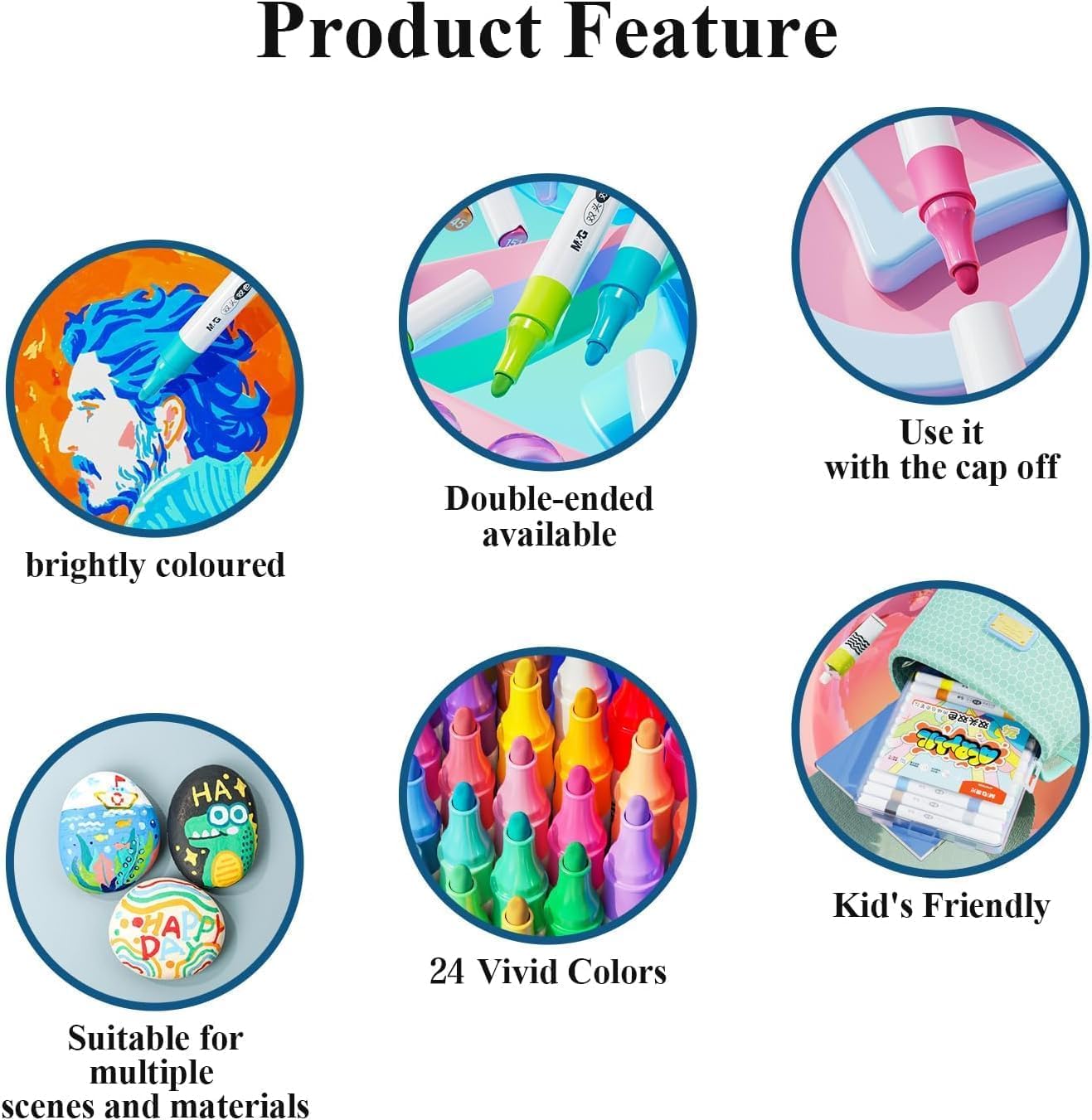 Premium 24 Colors Acrylic Paint Marker Pen Set