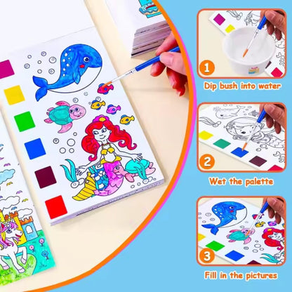 Unicorn Watercolour Colouring Book (12 Sheets)