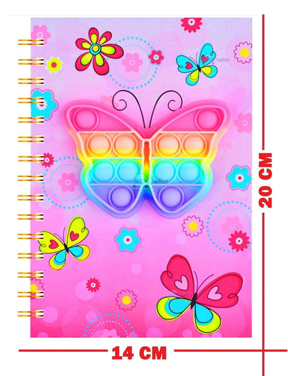 Trendy Hardcover Diary with Fun 3D Puppet/Butterfly Cover