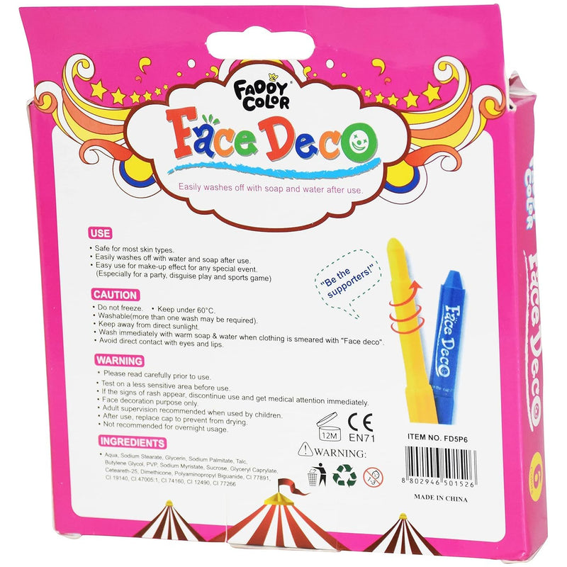 Face Deco 6-Color Painting Sticks Set