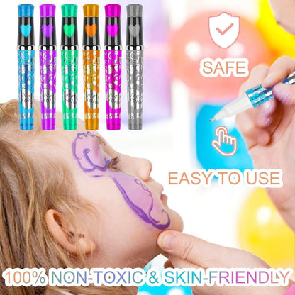 Pretty Color Markers Set with Stencils -6 Colors