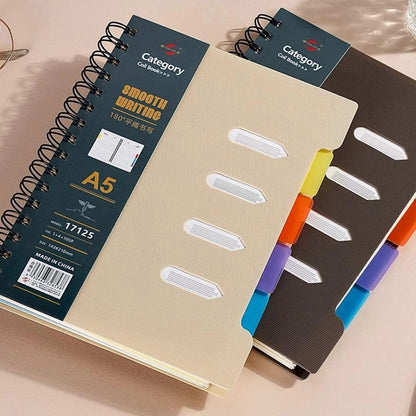 A5 Hardcover Spiral 4-Subject Notebook