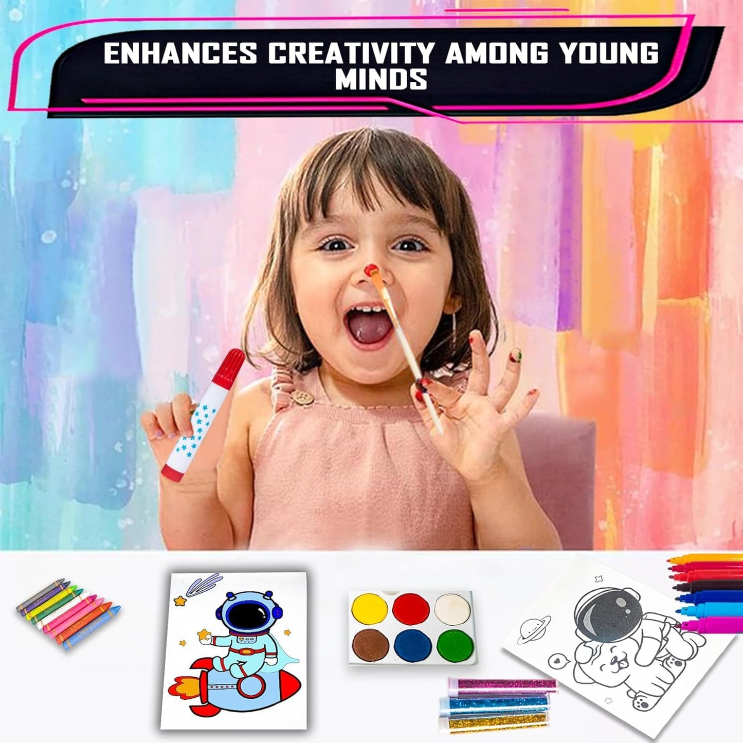 Space Theme Sketch & Coloring Art Kit