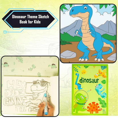 Dinosaur Theme Sketch & Coloring Art Kit