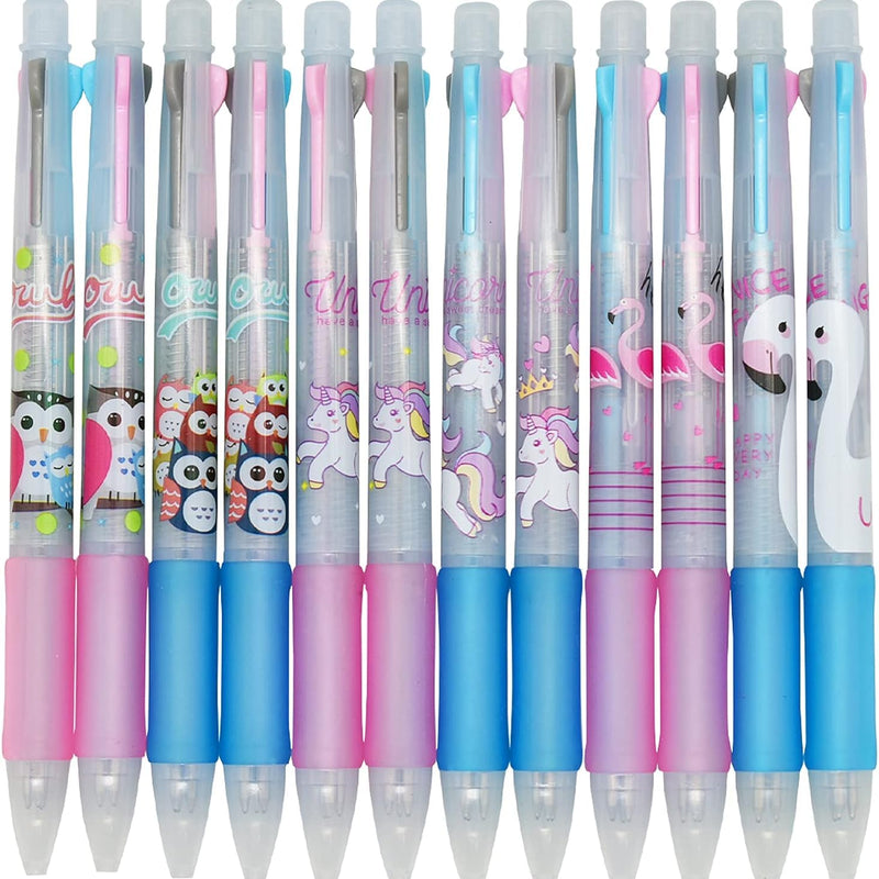 Cute Animal Design Gel Pens - Pack of 12