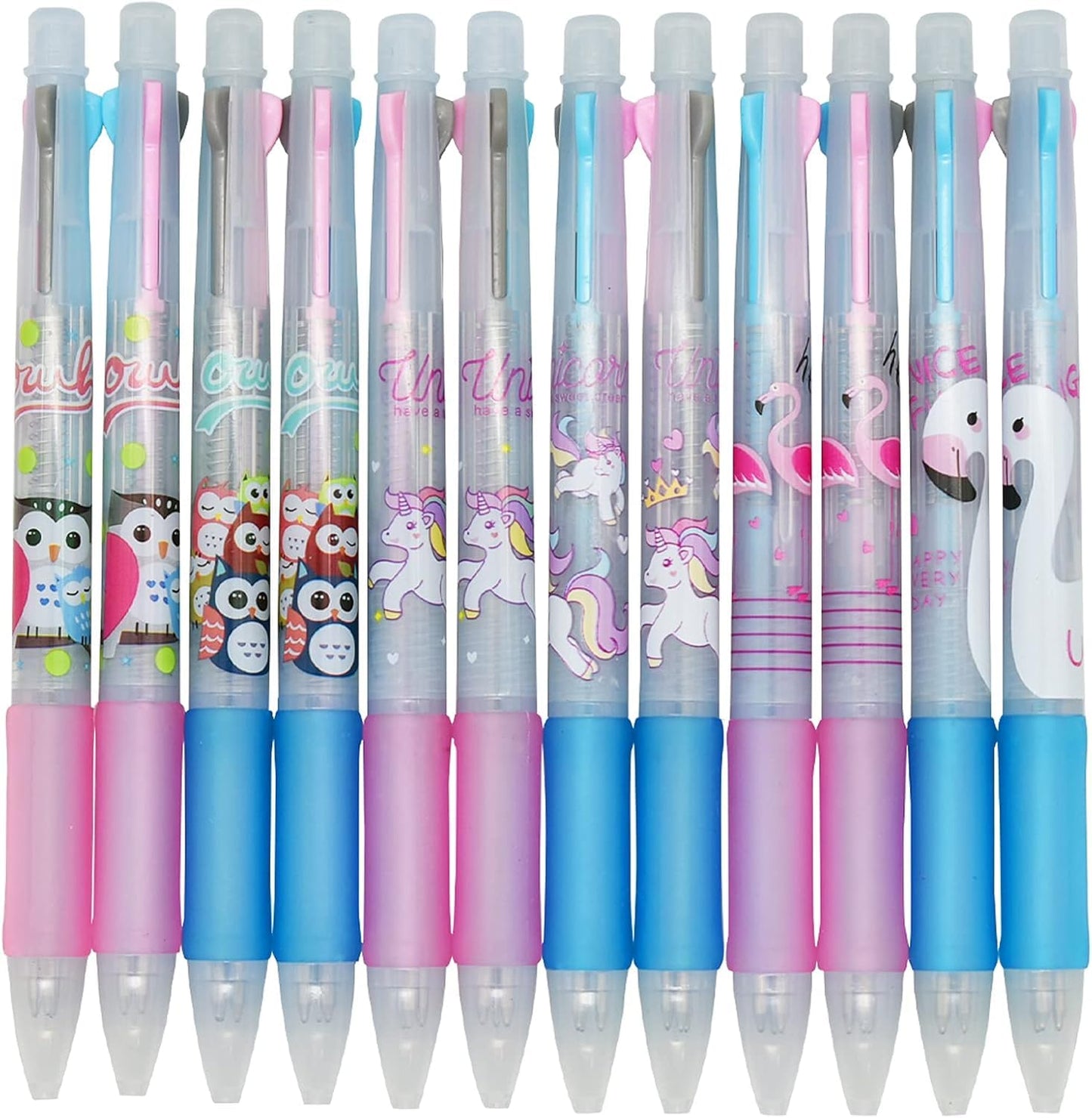 Cute Animal Design Gel Pens - Pack of 12