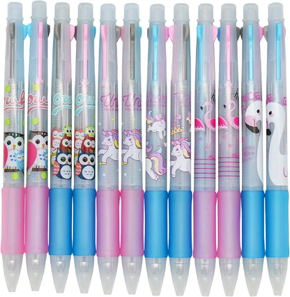Cute Animal Design Gel Pens - Pack of 12