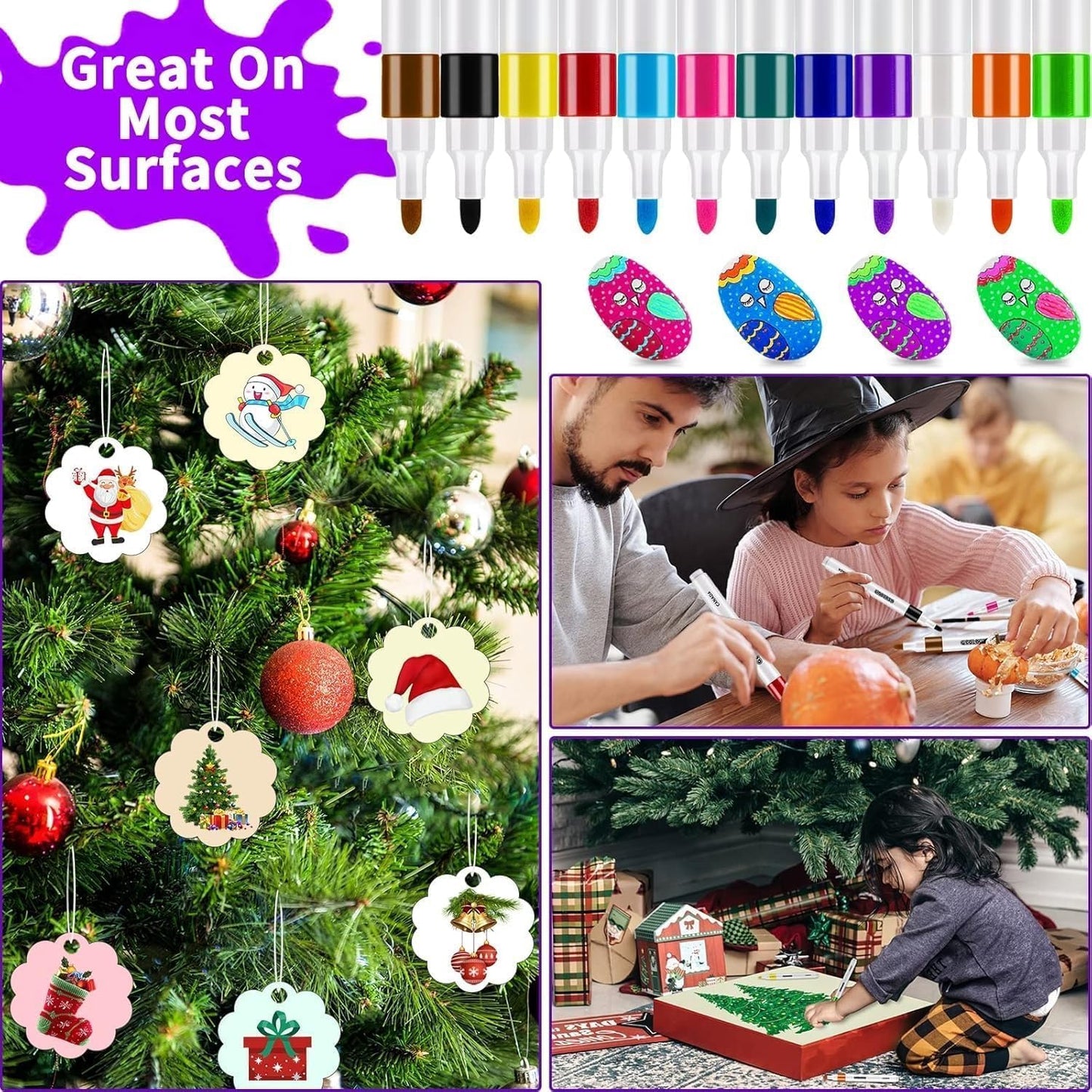 Premium 24 Colors Acrylic Paint Marker Pen Set