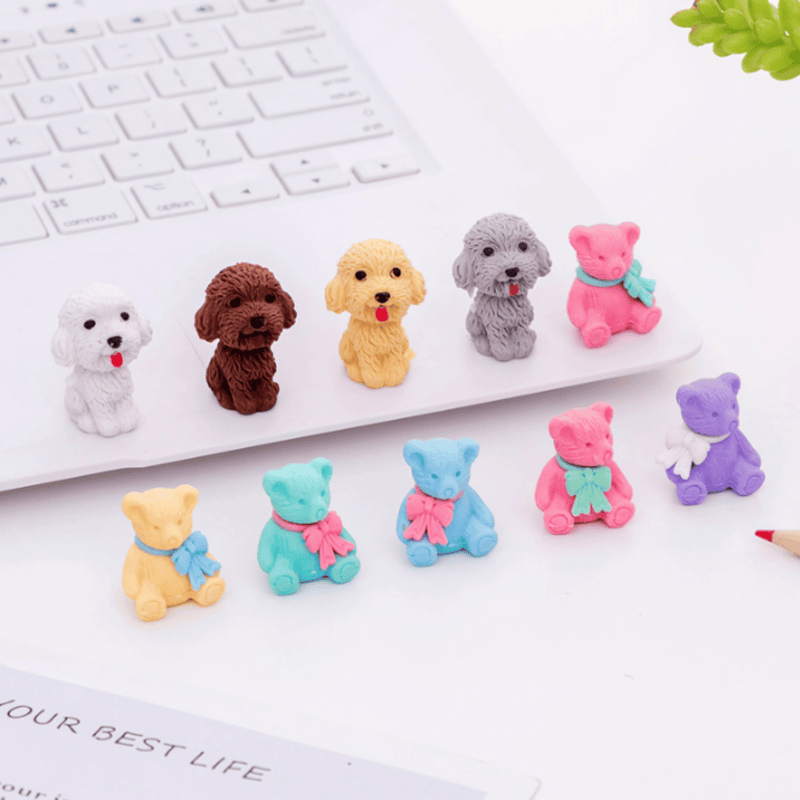 Cute Teddy Dog Rubber (Eraser Pack of 2)