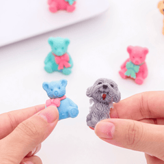 Cute Teddy Dog Rubber (Eraser Pack of 2)