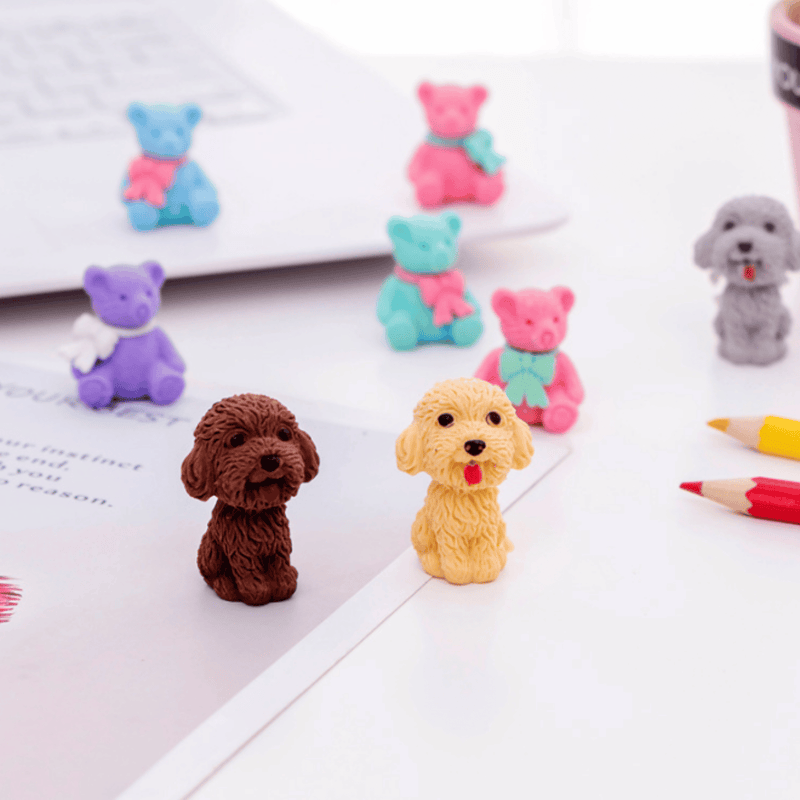 Cute Teddy Dog Rubber (Eraser Pack of 2)