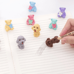 Cute Teddy Dog Rubber (Eraser Pack of 2)