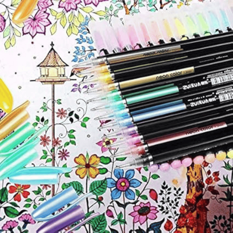 Metallic Glitter Gel Pens Set – 12 Color
