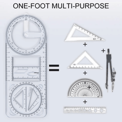 Multifunctional Geometric Ruler (Pack of 2)