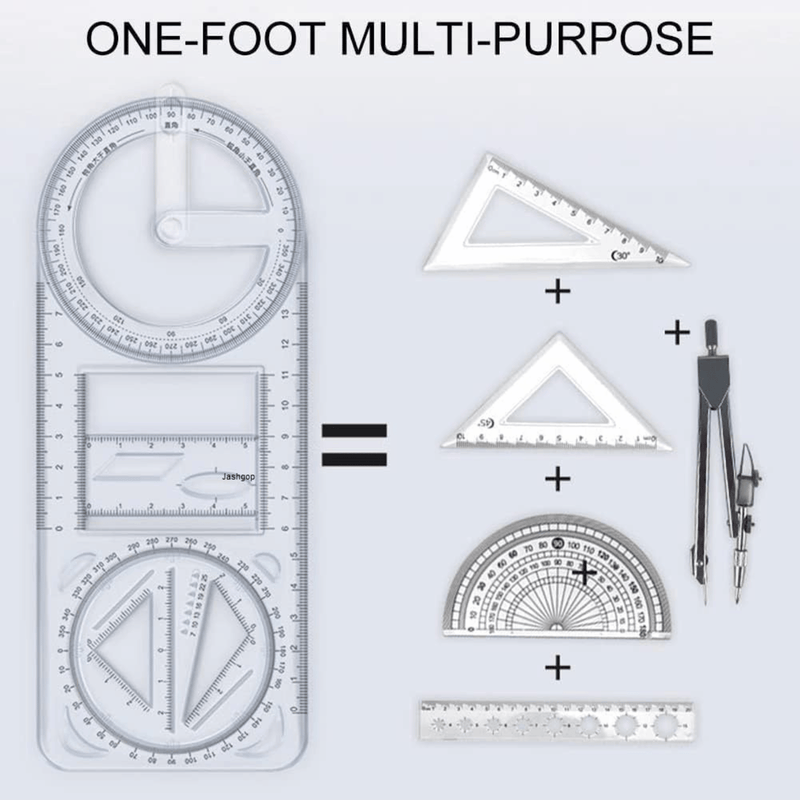 Multifunctional Geometric Ruler (Pack of 2)