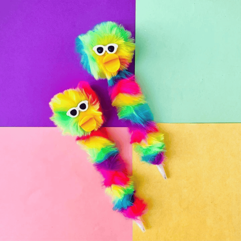 Soft Duck Fur Pen with Sunglasses- Blue  (Pack of 3)